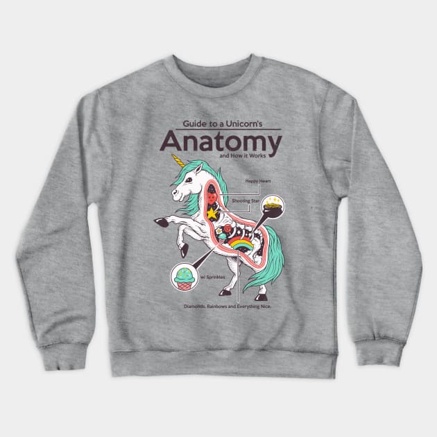 Anatomy of a Unicorn Crewneck Sweatshirt by Vincent Trinidad Art